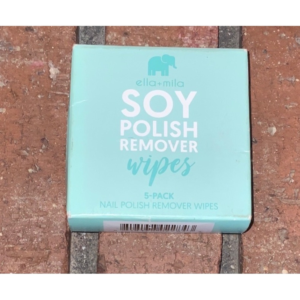 Ella + Mila Soy Polish Remover Wipes‎ 5-Pack Acetone-Free Vegan Nail Care